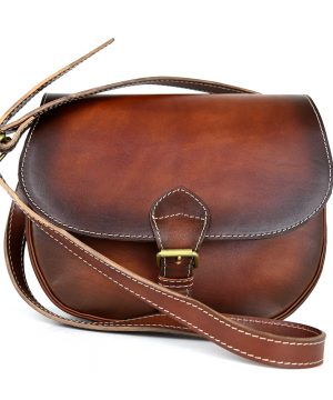 Alternative view of Unikátna kožená crossbody kabelka v Cigaro farbe 7403, ručne tieňovaná