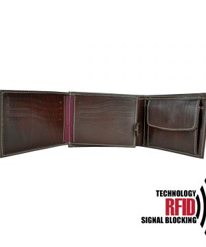 Kožená RFID peňaženka vybavená blokáciou RFID / NFC, hnedá farba č.8552 – Obrázok 5