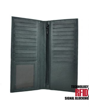 Kožená RFID peňaženka vybavená blokáciou RFID NFC, čierna farba č (1)