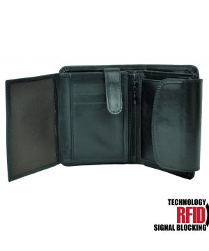Kožená RFID peňaženka vybavená blokáciou RFID / NFC, čierna farba č.8211 – Obrázok 6