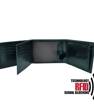 Kožená RFID peňaženka vybavená blokáciou RFID / NFC, čierna farba č.8552 – Obrázok 4