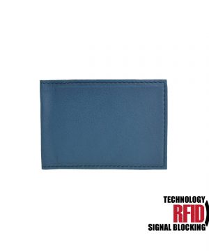 Alternative view of Kožené RFID púzdro vybavené blokáciou RFID / NFC v modrej farbe