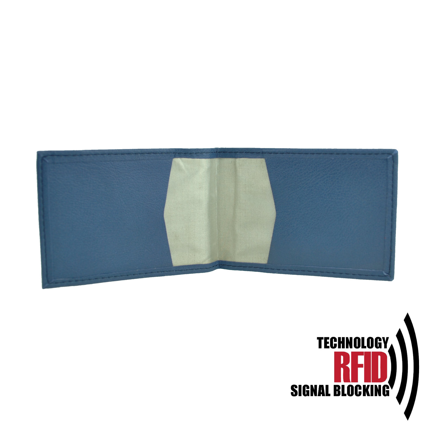 Kožené RFID púzdro vybavené blokáciou RFID NFC v modrej farbe (2)