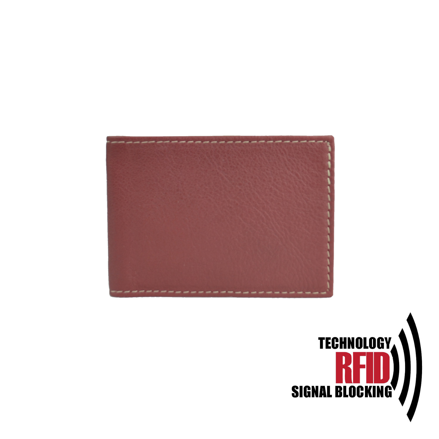 Kožené RFID púzdro vybavené blokáciou RFID / NFC v červenej farbe – Obrázok 2
