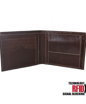 Kožená RFID peňaženka vybavená blokáciou RFID / NFC, tmavo hnedá farba č.8406 – Obrázok 3
