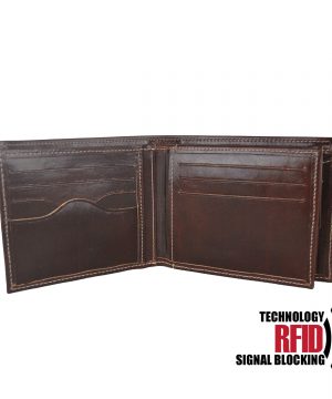 Kožená RFID peňaženka vybavená blokáciou RFID / NFC, hnedá farba č.8407 – Obrázok 3