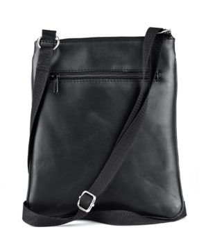 Crossbody kožená taška s dekoračným prešívaním v čiernej farbe – Obrázok 3