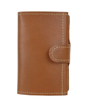 Alternative view of Kožená peňaženka SIMPLE s RFID patentovaným mechanizmom na karty vo svetlo hnedej farbe