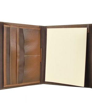 Alternative view of Kožený pracovný zápisník A5, ručne tieňovaný vo svetlo hnedej farbe