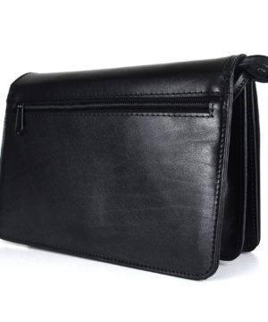 Crossbody kožená kabelka, čierna, uzatváranie - magnet – Obrázok 15