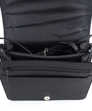 Crossbody kožená kabelka, čierna, uzatváranie - magnet – Obrázok 14