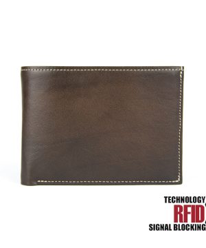 Kožená RFID peňaženka vybavená blokáciou RFID / NFC, tmavo hnedá farba č.8552 – Obrázok 6