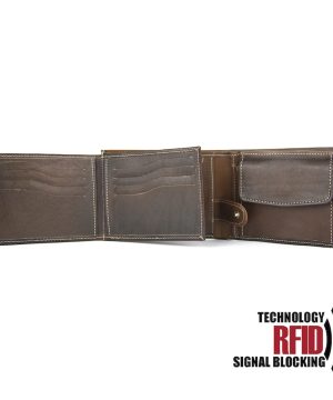 Kožená RFID peňaženka vybavená blokáciou RFID / NFC, tmavo hnedá farba č.8552 – Obrázok 4