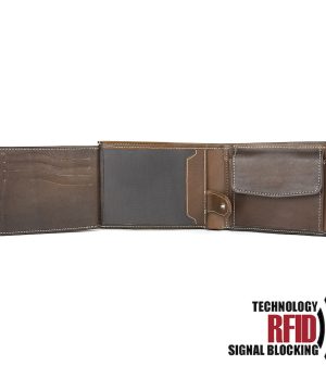 Alternative view of Kožená RFID peňaženka vybavená blokáciou RFID / NFC, tmavo hnedá farba č.8552
