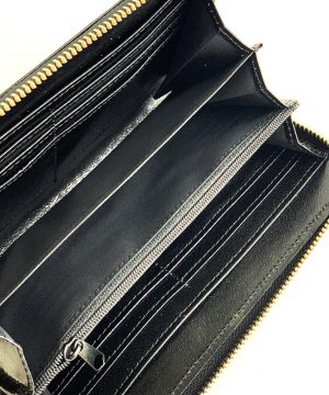 Dámska nákupná kožená peňaženka č.8606 v čiernej farbe – Obrázok 4