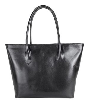 Kožená dámska kabelka SHOPPER v čiernej farbe – Obrázok 3