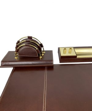 Stolový kancelársky set v tmavo hnedej farbe - Kompletný set – Obrázok 4