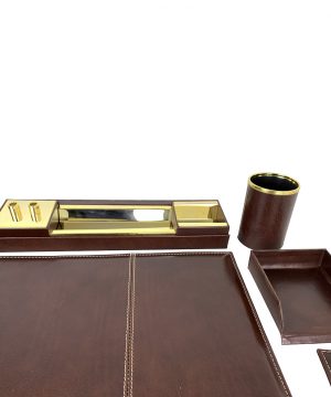 Stolový kancelársky set v tmavo hnedej farbe - Kompletný set – Obrázok 6