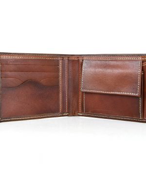 Elegantná peňaženka z pravej kože č.8406 v Cigaro farbe, ručne natieraná – Obrázok 3