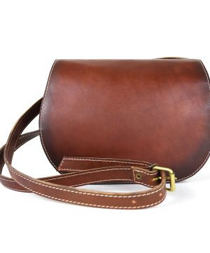 Alternative view of Unikátna kožená crossbody kabelka v Cigaro farbe 7403, ručne tieňovaná - skrytý magnet