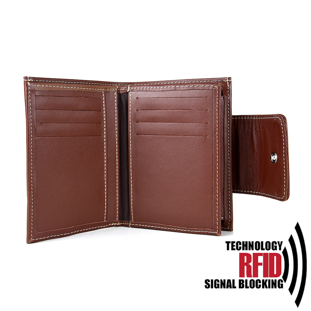 Kožená RFID peňaženka vybavená blokáciou RFID / NFC, hnedá farba č.8211 – Obrázok 5