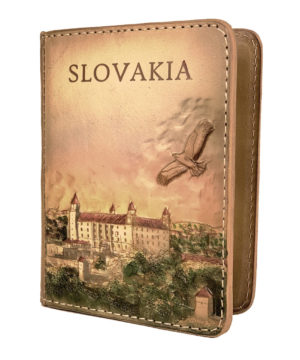 Ručne vytvarovaný, vyrezávaný a reliéfny kožený zápisník – Slovensko, Bratislavský hrad