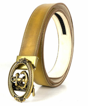 Alternative view of Žltý opasok z pravej kože s automatickou prackou GOLD ANCHOR - LIMITED EDITION