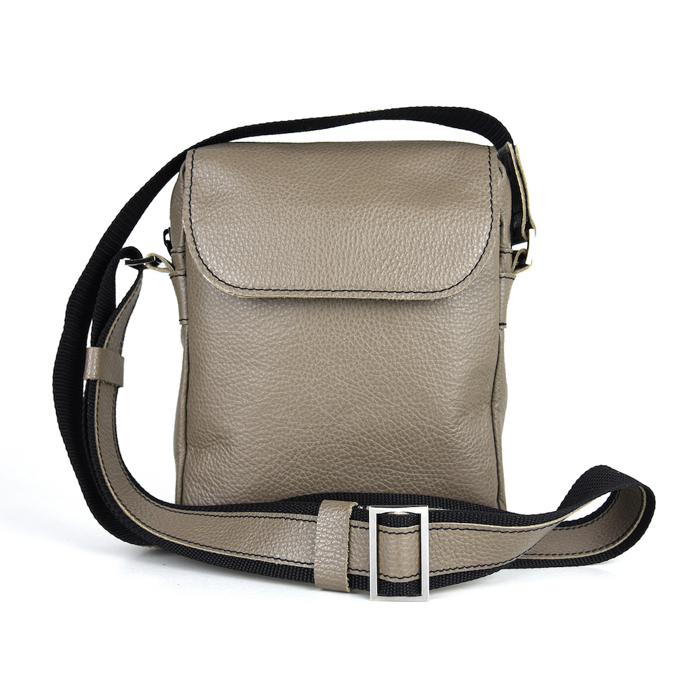 Crossbody kožená taška z pravej kože č.8365 v khaki farbe – Obrázok 10