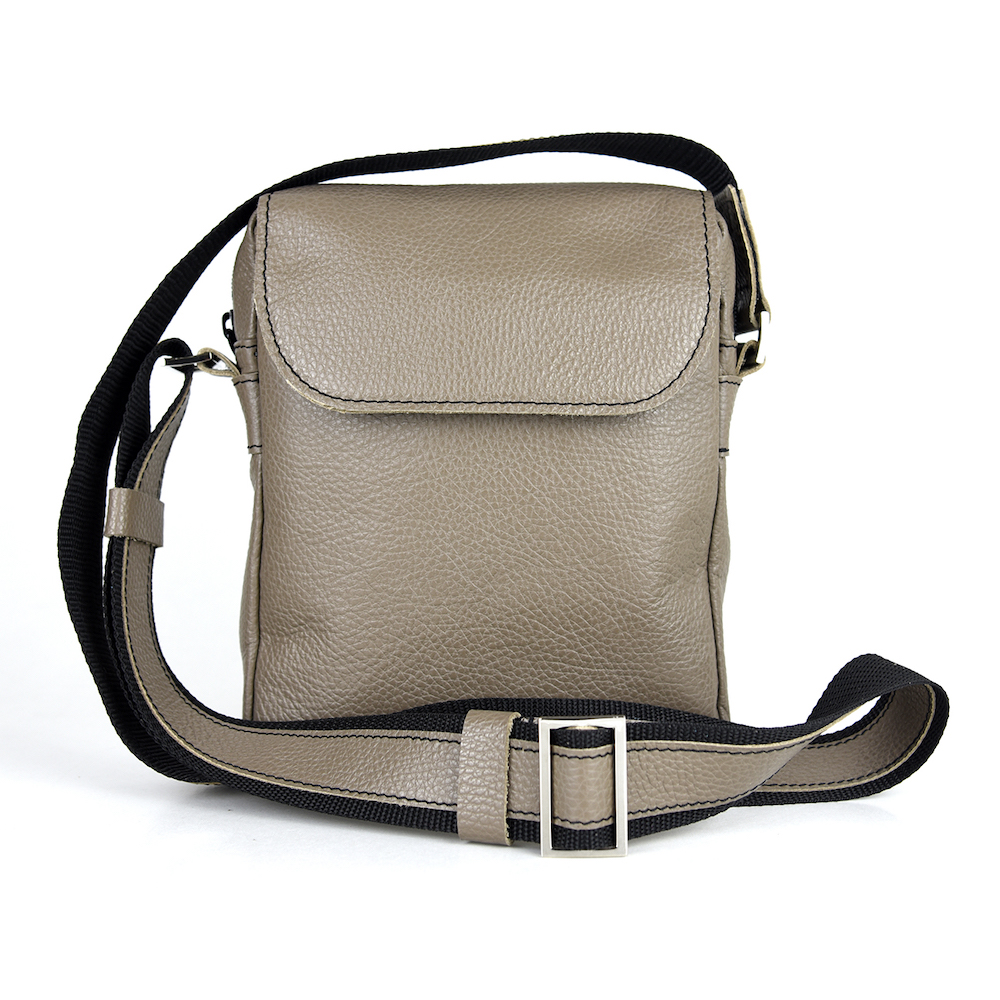 Crossbody kožená taška z pravej kože č.8365 v khaki farbe – Obrázok 8
