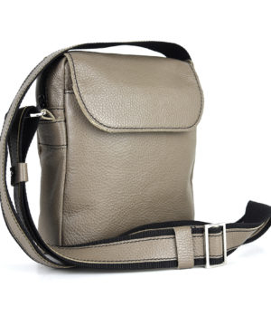 Crossbody kožená taška z pravej kože č.8365 v khaki farbe – Obrázok 6