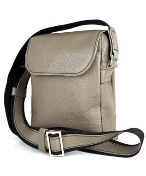 Crossbody kožená taška z pravej kože č.8365 v khaki farbe – Obrázok 4