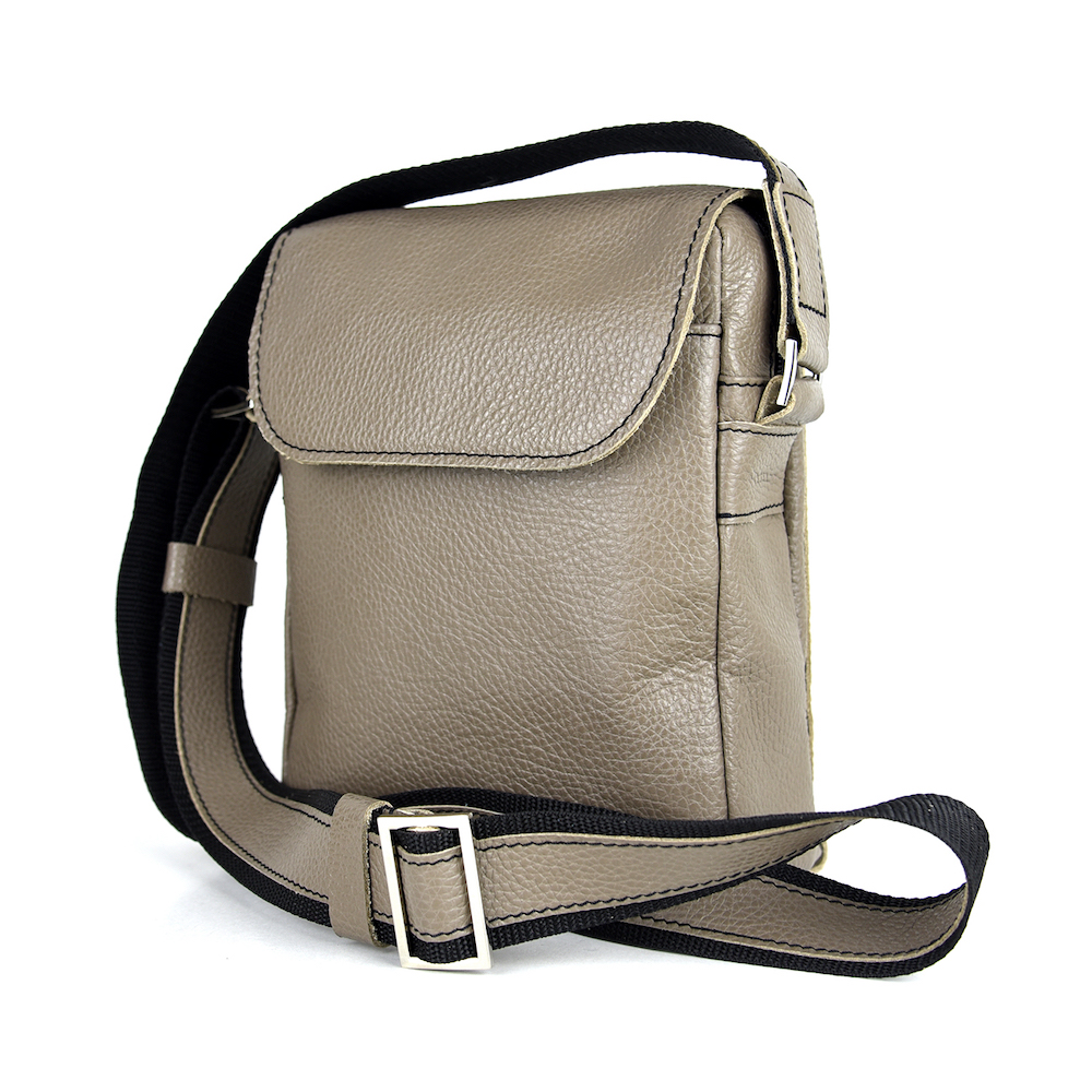 Crossbody kožená taška z pravej kože č.8365 v khaki farbe – Obrázok 4