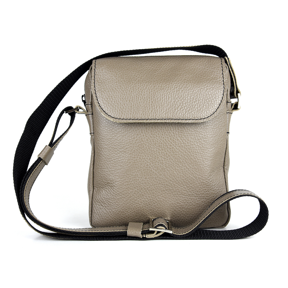 Crossbody kožená taška z pravej kože č.8365 v khaki farbe – Obrázok 3