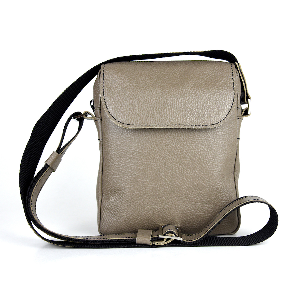 Crossbody kožená taška z pravej kože č.8365 v khaki farbe – Obrázok 7