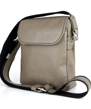 Crossbody kožená taška z pravej kože č.8365 v khaki farbe – Obrázok 5
