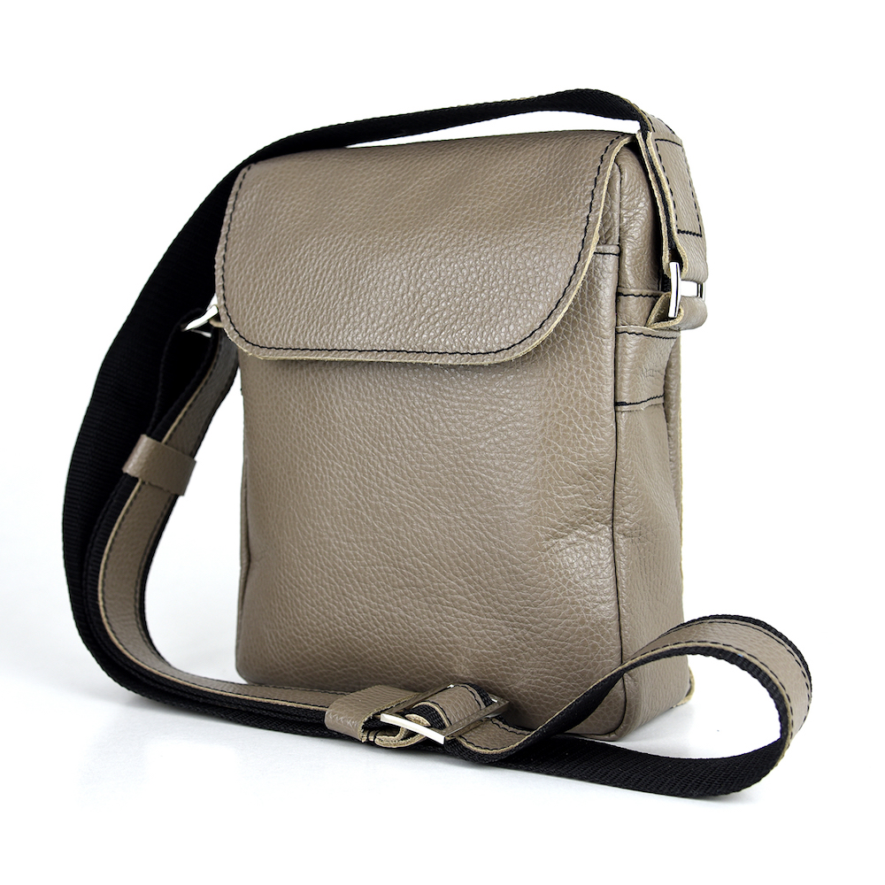 Crossbody kožená taška z pravej kože č.8365 v khaki farbe – Obrázok 5