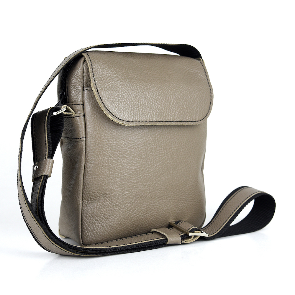 Crossbody kožená taška z pravej kože č.8365 v khaki farbe – Obrázok 2