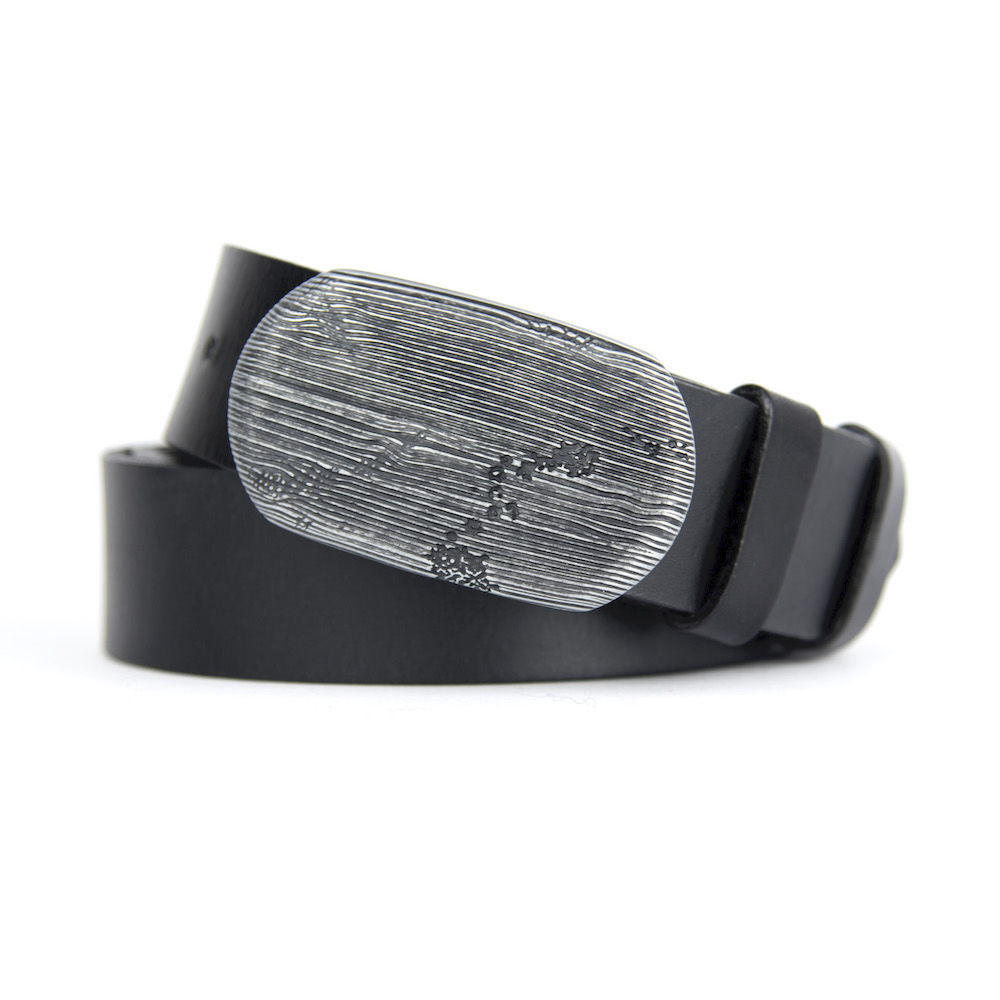 Kožený opasok BLACK WOOD, Ručná výroba na Slovensku