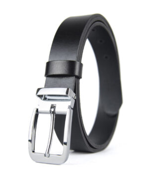 Kožený opasok CLASSIC SILVER, šírka 3.3cm, Ručná výroba na Slovensku