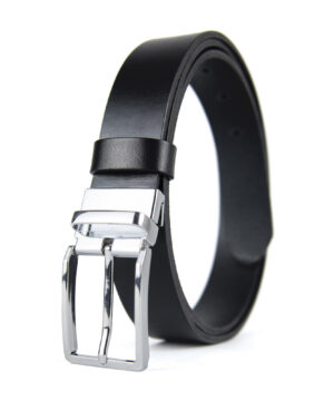 Kožený opasok MODERN SILVER, šírka 3.3cm, Ručná výroba na Slovensku