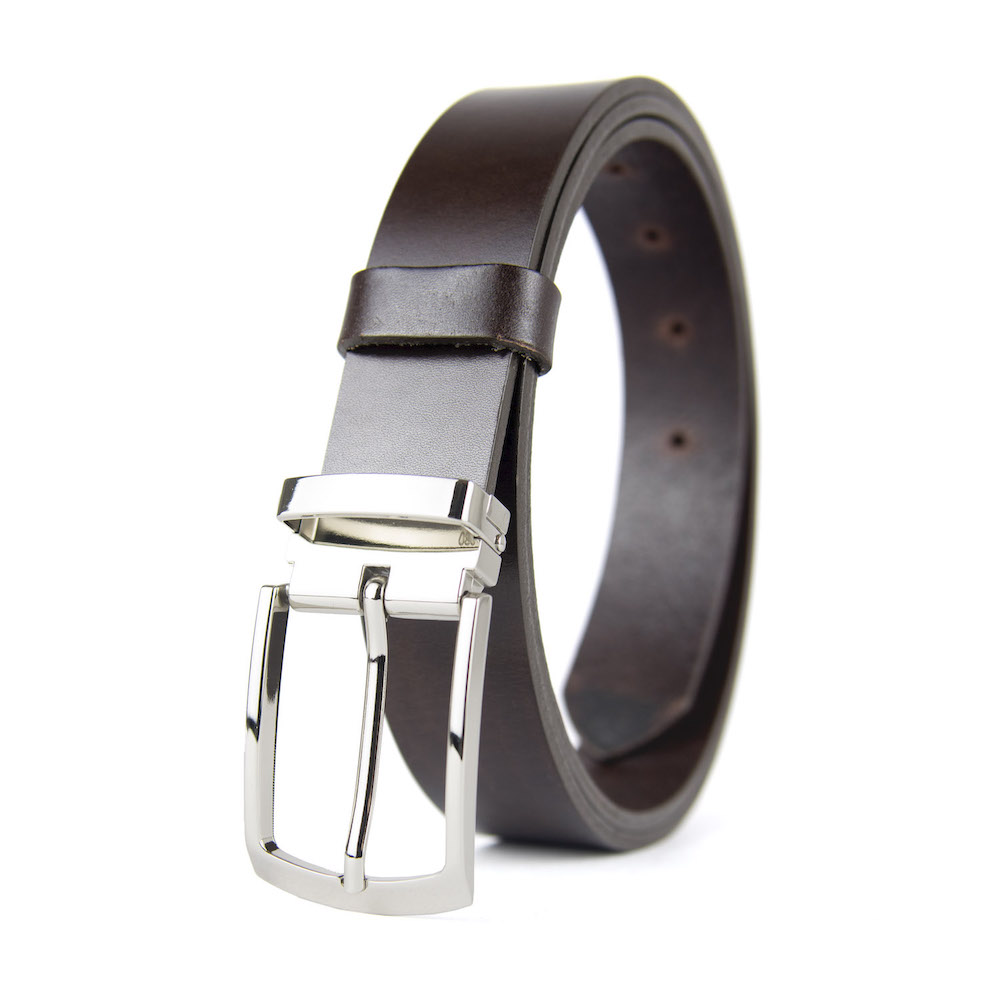 Kožený opasok SILVER RIDE, šírka 3.3cm, Ručná výroba na Slovensku – Obrázok 3