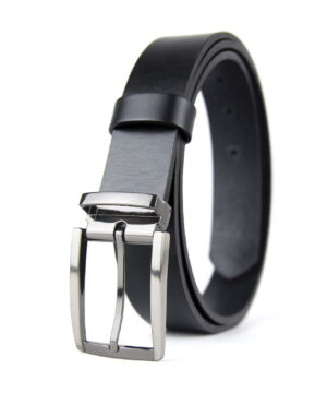 Kožený opasok GUN METAL, šírka 3.3cm, Ručná výroba na Slovensku