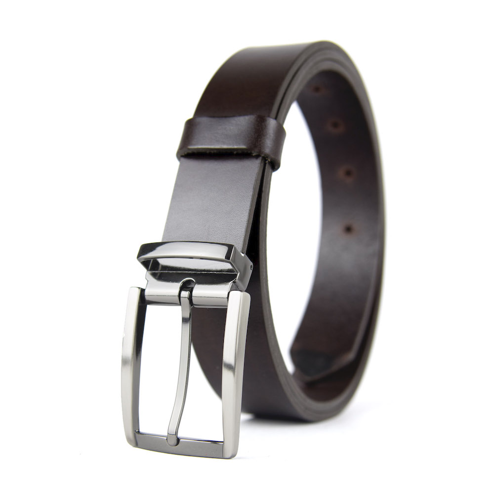 Kožený opasok GUN METAL, šírka 3.3cm, Ručná výroba na Slovensku – Obrázok 5