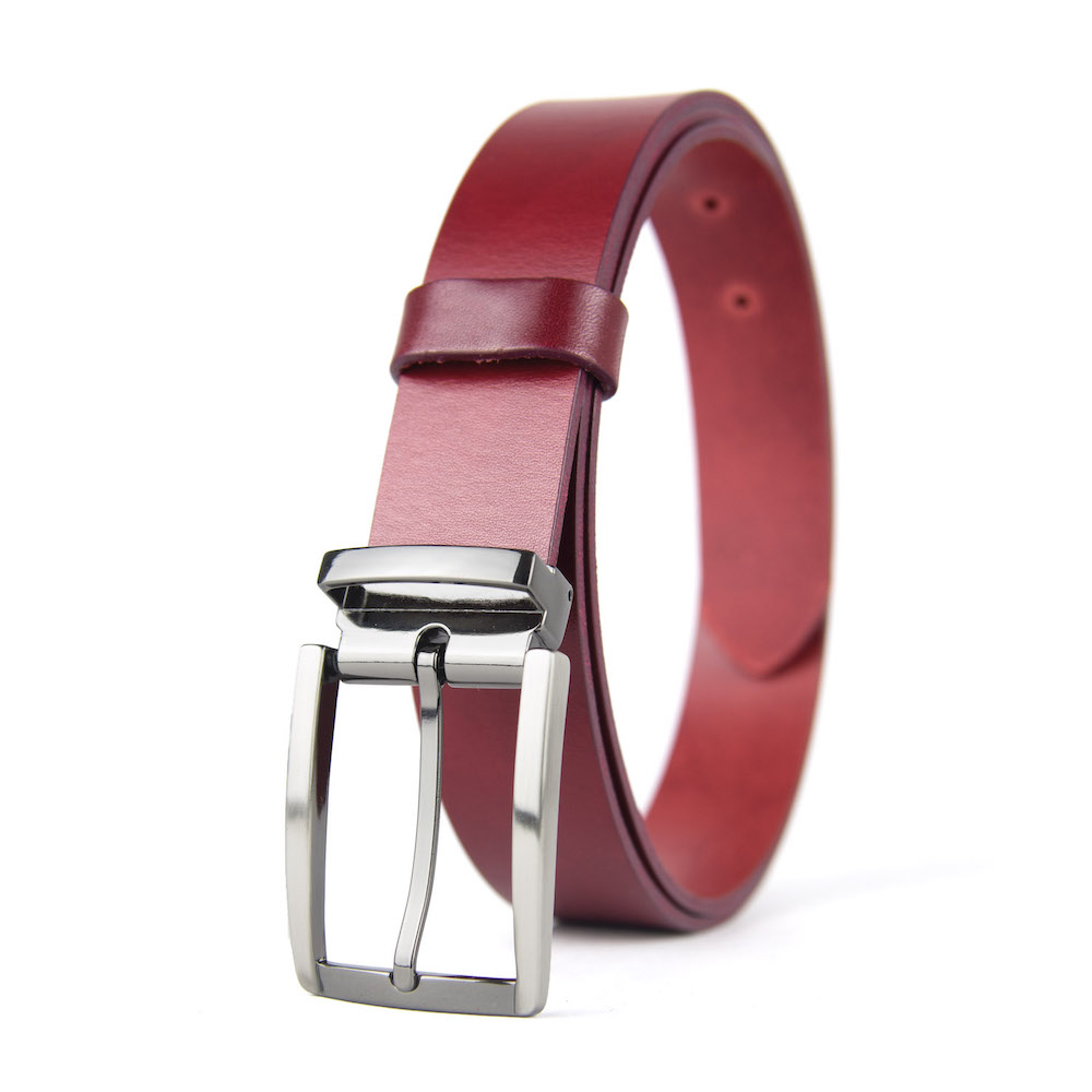 Kožený opasok GUN METAL, šírka 3.3cm, Ručná výroba na Slovensku – Obrázok 2