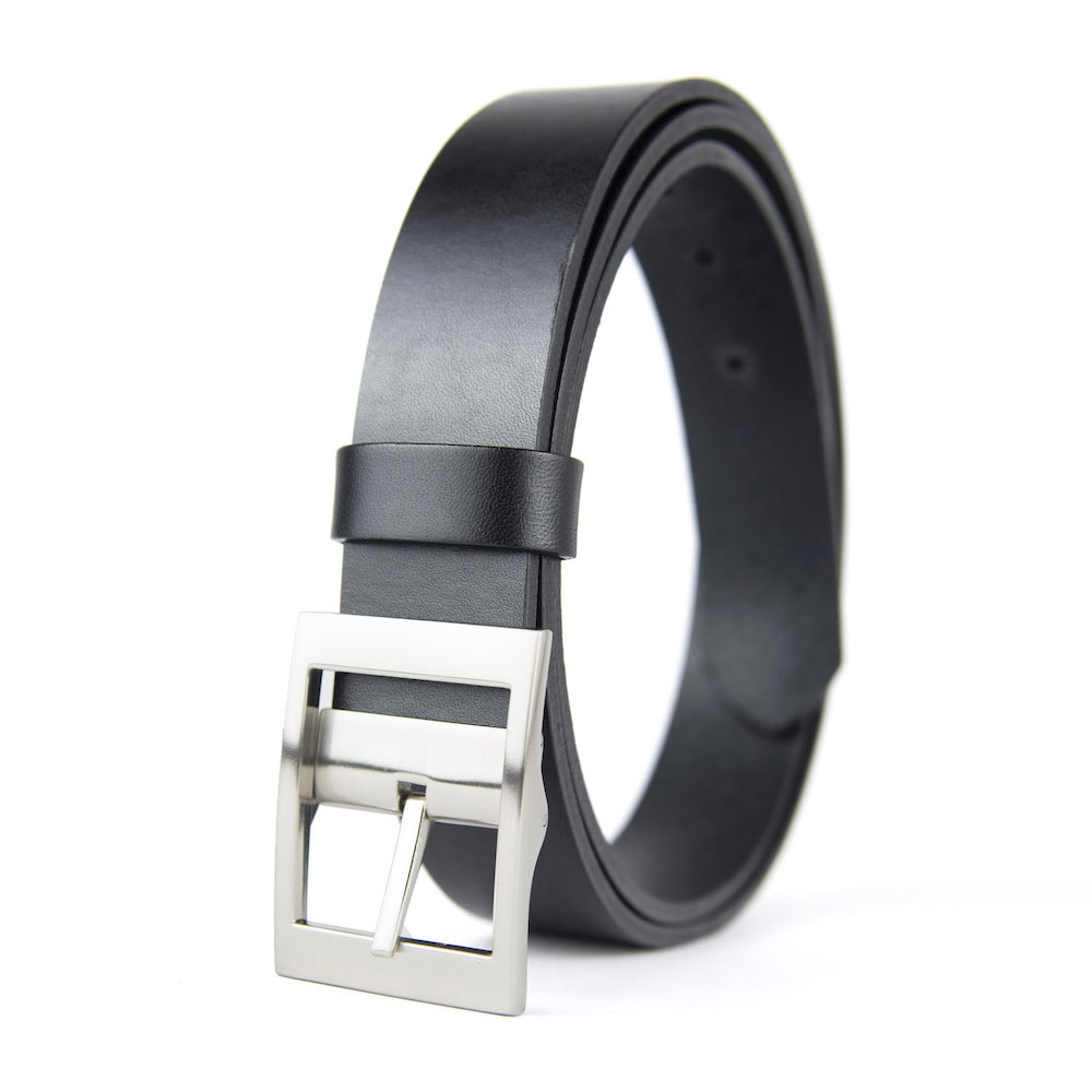 Kožený opasok SILVER TRICK, šírka 3.3cm, Ručná výroba na Slovensku