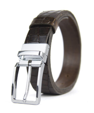 Alternative view of Kožený opasok s dezénom MODERN SILVER, šírka 3.3cm, Ručná výroba na Slovensku