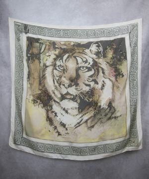 Alternative view of Ručne maľovaná hodvábna šatka TIGER, 90 x 90cm, Vyrobené na Slovensku