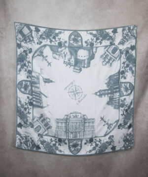 Alternative view of Hodvábna šatka SLOVENSKO ANTRACIT, 90 x 90cm, Made in SLOVAKIA