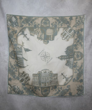 Alternative view of Hodvábna šatka SLOVENSKO HNEDÁ_2, 90 x 90cm, Made in SLOVAKIA