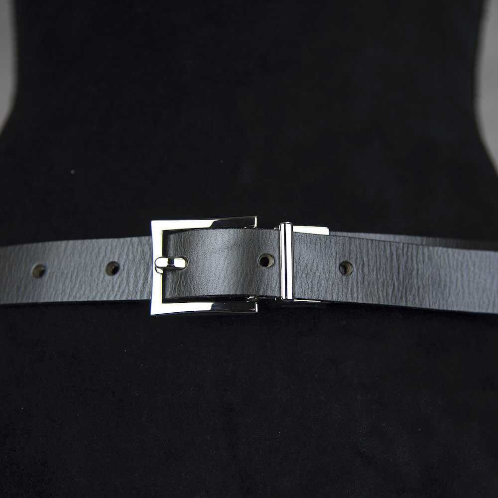 Dámsky kožený opasok GENTLE SILVER, šírka 2.5cm, Ručná výroba na Slovensku – Obrázok 8